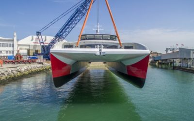 Red Jet 7 enters the water